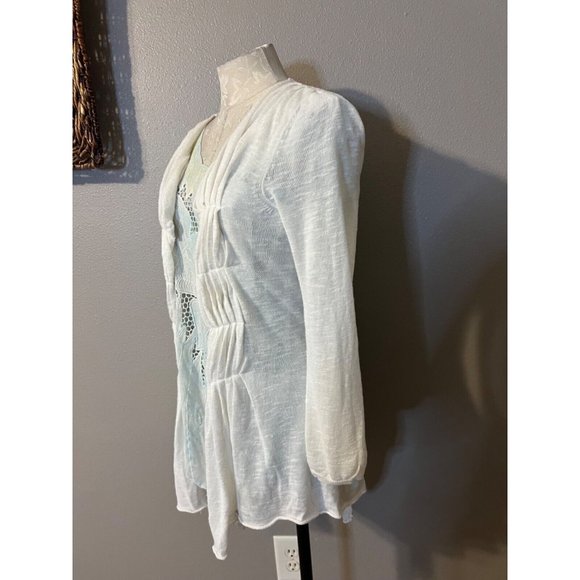Anthropologie MOTH Cardigan Sweater Medium White - Picture 5 of 12